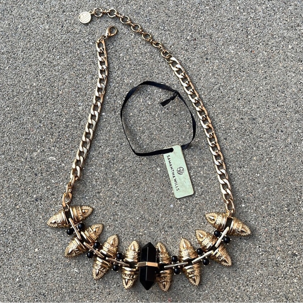 Samantha Wills Gold and Black Onyx  Necklace stunning new!